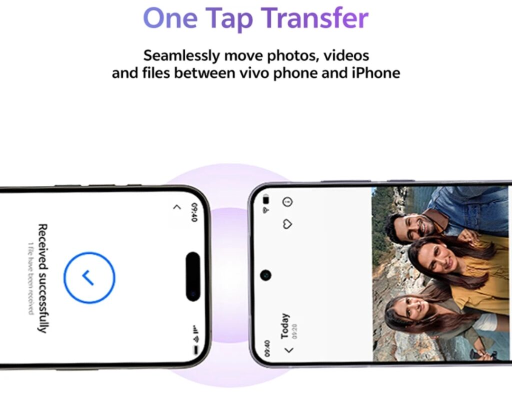 One tap transfer of all files android and iphone 